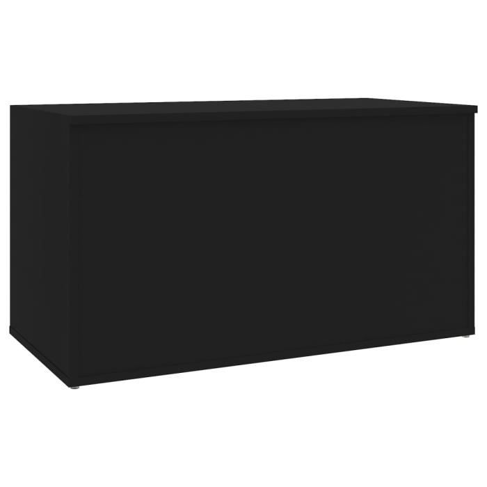 Coffre de rangement - Noir - 84x42x46 cm - Bois d'ingénierie - Mixte - Adulte