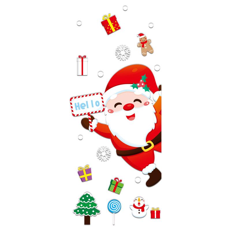 Santa Claus Festive Atmosphere Decorative Items, Shopping Center Snowman Electrostatic Glass Stickers, Scene Arrangement Stickers