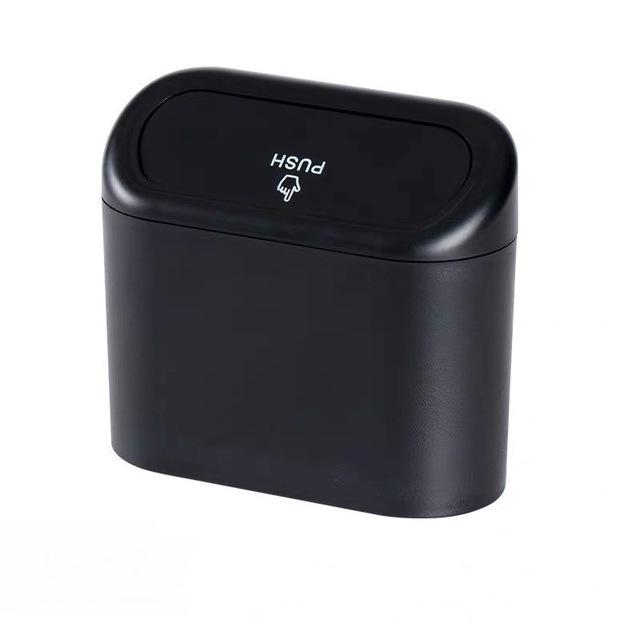 

Автомобильный мусорный бак, подвесной автомобильный мусорный ящик для пыли, ящик для хранения из АБС-пластика, квадратный тип прессования, мусорное ведро, авто... чёрный