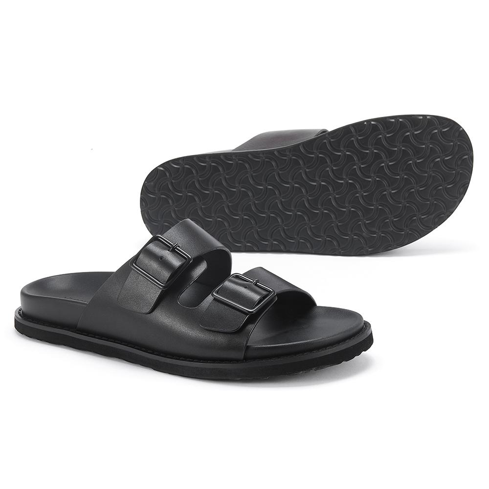 Fashion Trendy Genuine Leather Sandals Comfortable Non-slip Slippers Top Layer Cowhide Vamp EVA Outsole Comfortable Mens Casual Shoes
