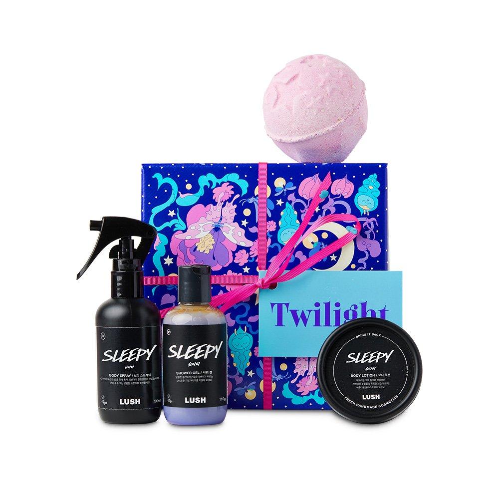 

[LUSH] Twilight - Gift (Body Lotion 50g, Sleepy Body Spray 100ml, Twilight Bath Bomb 200g, Sleepy Shower Gel 110g)