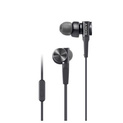 Sony Ohrhörer Deep Bass Modell Canal Type mit Fernbedienung und schwarzem B MDR-XB75AP Mikrofon, MDR-XB75AP