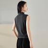 Half high neck sleeveless T-shirt for women