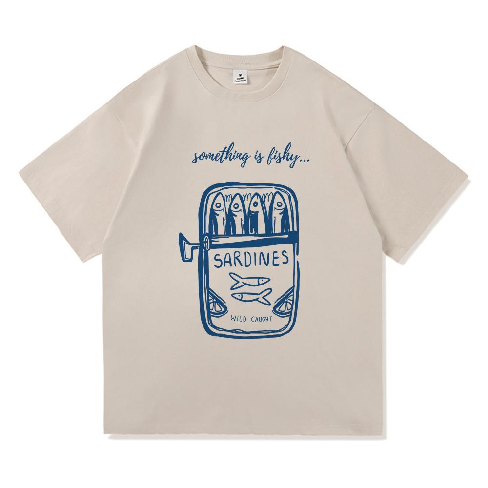 Sardine TShirt Fashion Men/women Clothing Retro Harajuku High Quality Clothes Sea Ocean Fisherman Tops Vintage Cotton TShirts