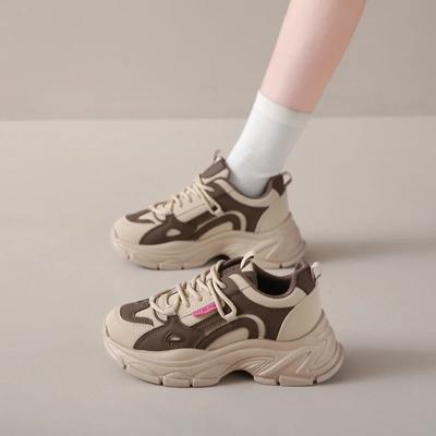 Herbst Heiß Hohe Qualität Papa Schuhe Sport und Freizeit Damenschuhe Dicke Sohle Runde Spitze Schuhe mit großem Kopf Wenig Design Star Schuh