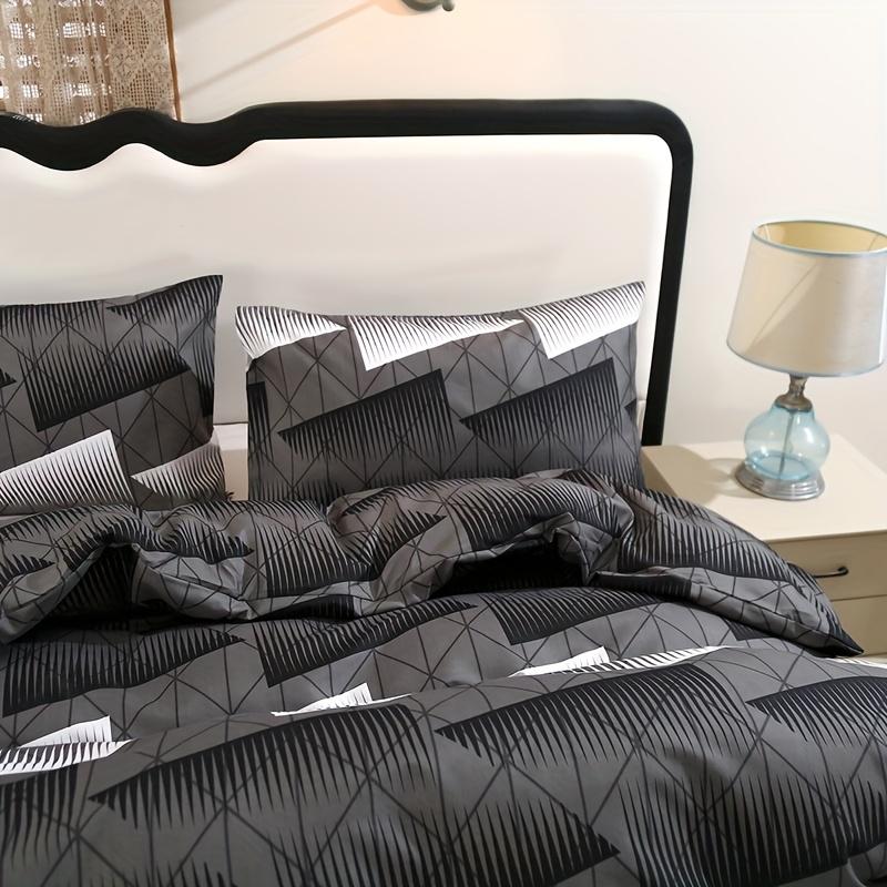 3pcs Polyester Printed Floral Soft Skin-Friendly Quilt Cover Three-Piece Set (One Quilt Cover Plus Two Pillowcases) Suitable