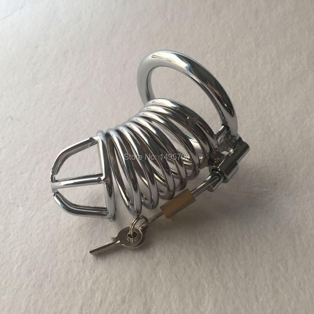 New Stainless Steel Male Chastity Belt Lock Ring Chastity Device with Padlock