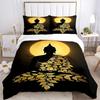 3pc Buddha Moon Cover Set - 1 Quilt Cover + 2 Pillowcases, All Seasons Bedroom Setting, Perfect for Home003