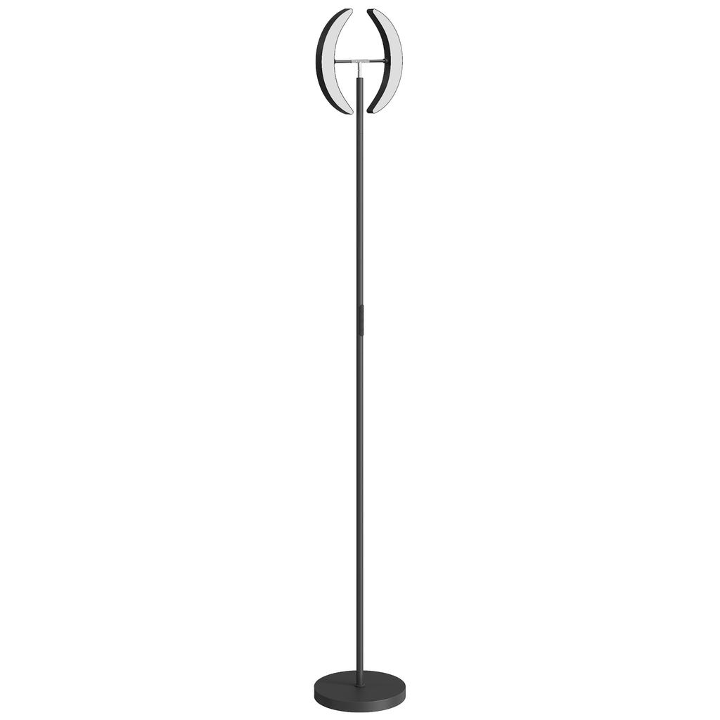 Dimmable Floor Lamp 2700K-6000K with Remote Control and Dual Head Rotating 350 Degrees, Black