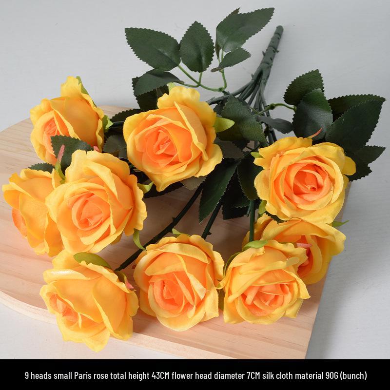 Orange-Themed Wedding Aisle Simulation Flower Arrangement - Artificial Home Decor Row Flowers