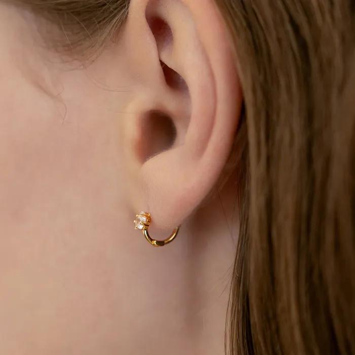 (Silver 925) Star Cubic Hoop Earrings EC3262