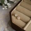 925 Sterling Silver French luxury Inlaid Zircon Stud Earrings for Women Hypoallergenic Cute Flower Jewelry Gift
