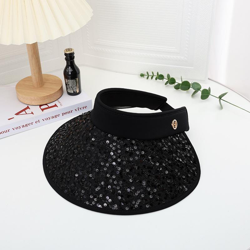 Summer sunscreen visor, new hat with enlarged brim, adult empty top hat, face covering and face showing, small summer cool hat for women