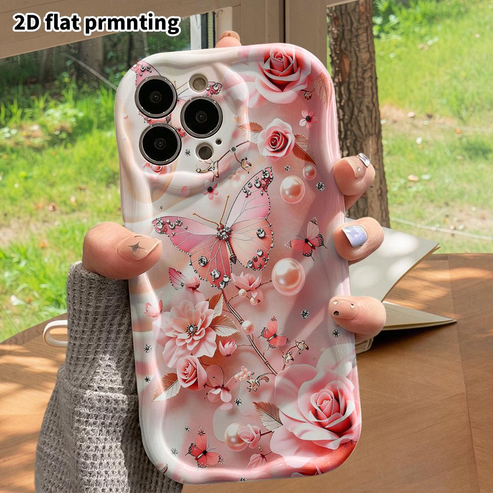 Phone Case: 2D Flat, Fits iPhone 12 Pro, 13, 14, 15, 16, 17, 18, Phone Decoration, Diamond-studded Butterfly, Perfect Gift for Christmas and Halloween