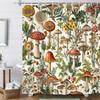 Fairy Village Forest Shower Curtain, Home Bathroom Decoration Woodland Wildlife Pattern Shower Curtain With Hook