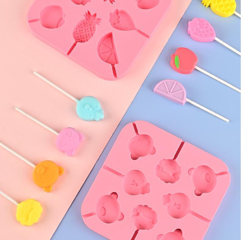 Lollipop Candy Mold Diy Cartoon Household Silicone Cheese Stick Chocolate Mold Silicone Ice Mold Household Kitchen Tool