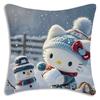 Cute Pink Hello Kitty Cartoon Pillowcase, Sofa Decoration Home Decor Double-Sided Printed Cute Cushion Cover
