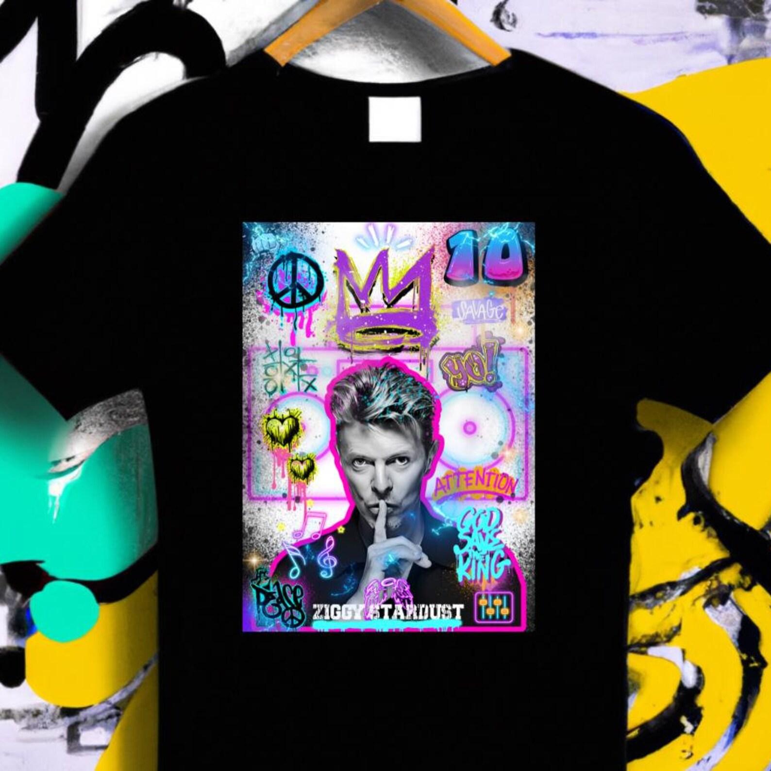 David Bowie Graffiti T-Shirt, David Bowie T-Shirt, David Bowie ArT-Shirt, Iconic Music Legend T-Shirt, Rock Legend T-Shirt, Music Lover Gift S
