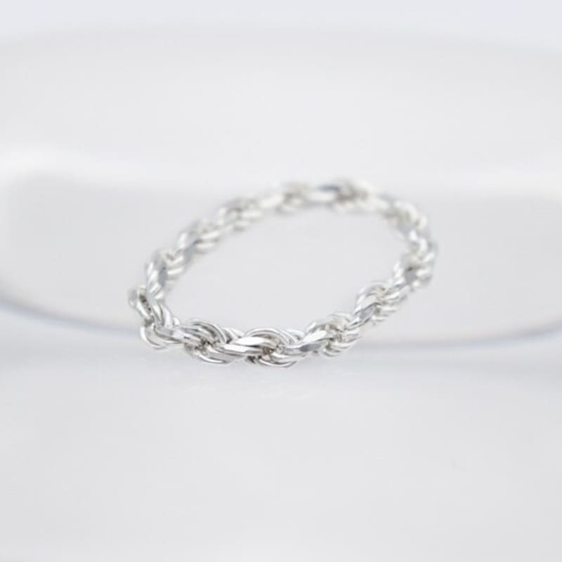 BONBEAU Bono Twist Silver Chain Ring Bono Bold Twist Chain Silver 925 Ring
