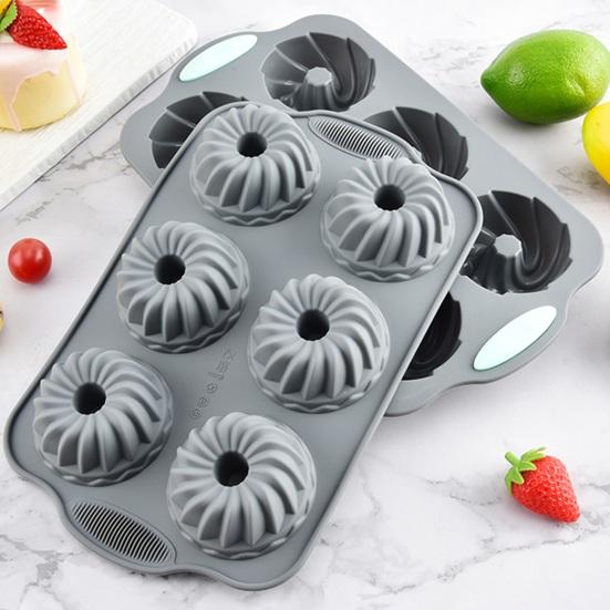 6-dutinková silikonová forma na věnec Vánoční pečicí forma na cupcakes mýdlo čokoládu Flexibilní DIY řemeslná forma a forma na sváteční pochoutky