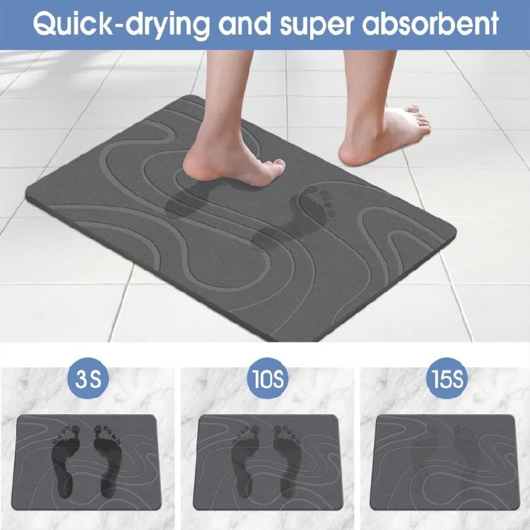 Absorbent Bath Mat, Antislip Diatomite Quick Dry Floor Covering for Bathroom Comfort Bathroom Mat Various Size