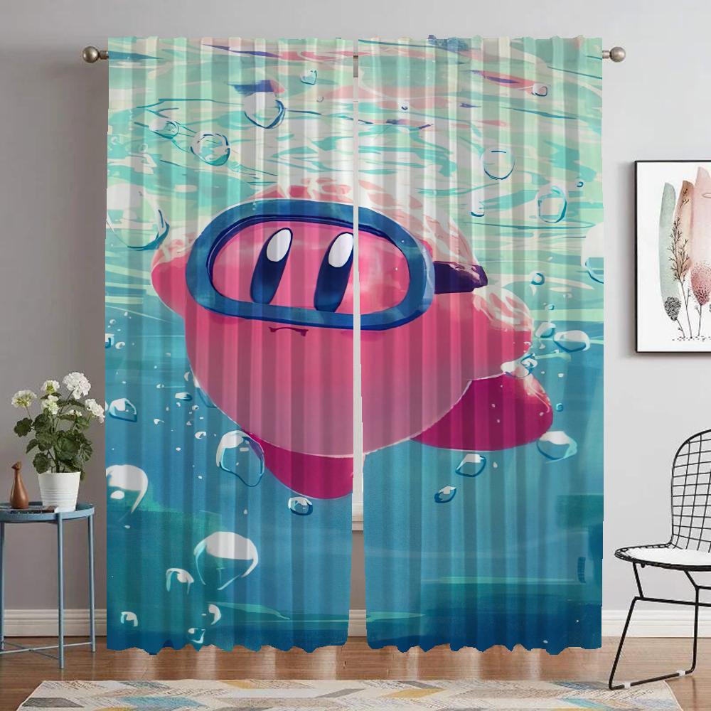 Cortinas elegantes para sala 2 peças Kirbys cortinas blackout para câmera sala de estar cortina divisória cortinas decoração de Halloween