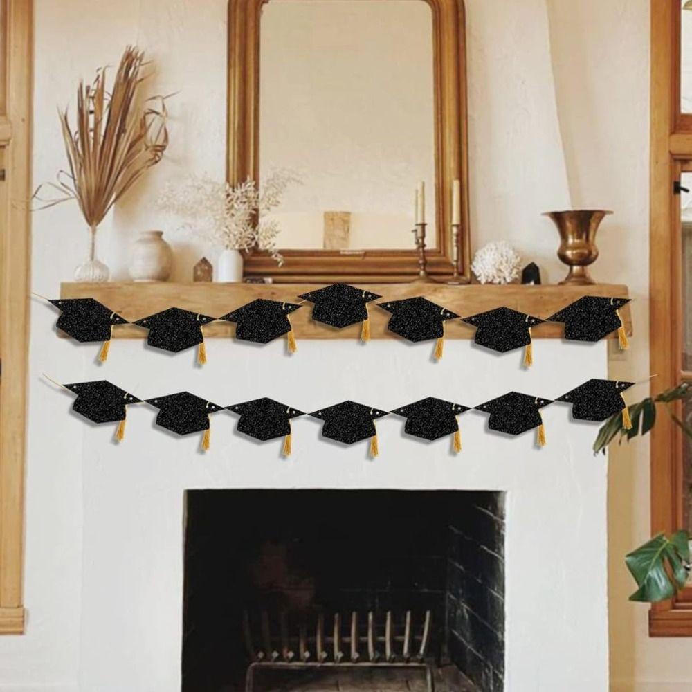 2Pcs with Tassels Graduation Party Banner Graduation Party Hanging Decorations Graduation Party
