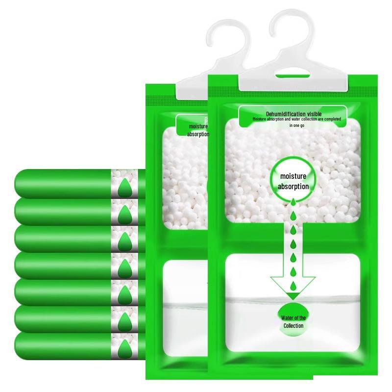 Dehumidifying Bag: Moisture & Mildew-Proof Hangable Absorber for Dorm Rooms, Wardrobes, and Bathrooms.