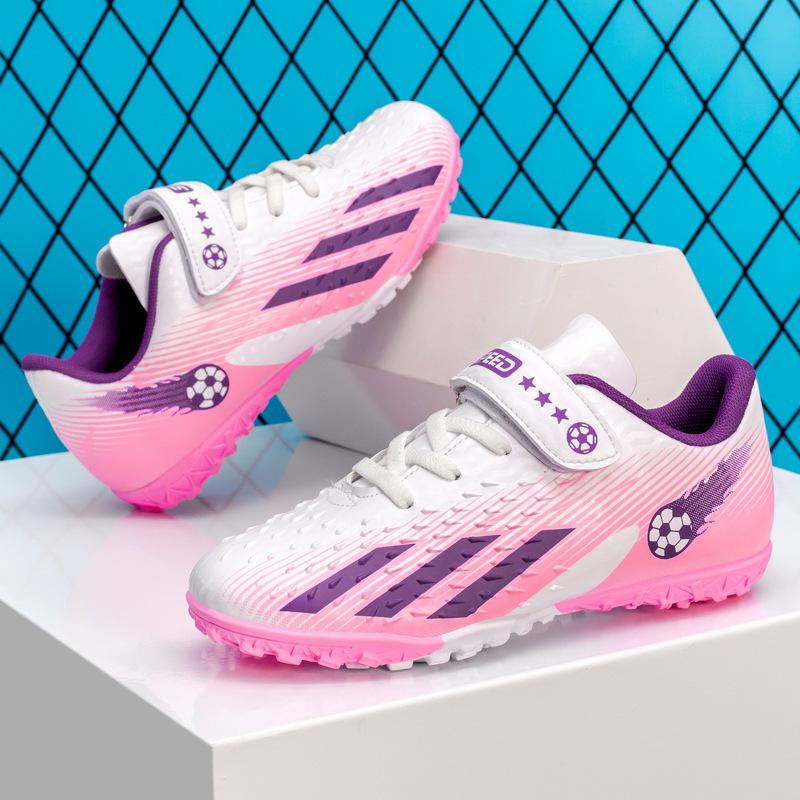 Children s Football Shoes Young Boys Girls Students Kids Shattered Nails Velcro Grass Training 38