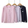 2026 Spring/Summer Plus Size Ice Silk Knitwear Round Neck 2-Piece Color Block Top Long Sleeve Cardigan for Chubby Girls 8710