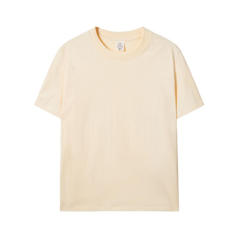

2025 Unisex Heavyweight Pure Cotton White Short Sleeve Basic T-Shirt - Trendy Summer Style L (60-70 kg)