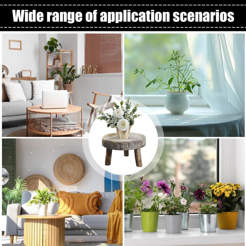 1pcs Wooden Stand For Indoor Plant Round High Stool Modern For Living Room Decorative Mini Wooden Side Table Bonsai Holder