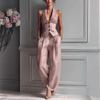 Women Clothing Set Sexy V-Neck Button Tank Fashion Casual