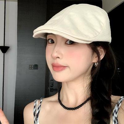 Japonská Větrná Dopředu Klobouk Dětský Letní Velký Obvod Hlavy Univerzální Baret Newsboy Britský Styl Malířský Klobouk Káčátko Baret