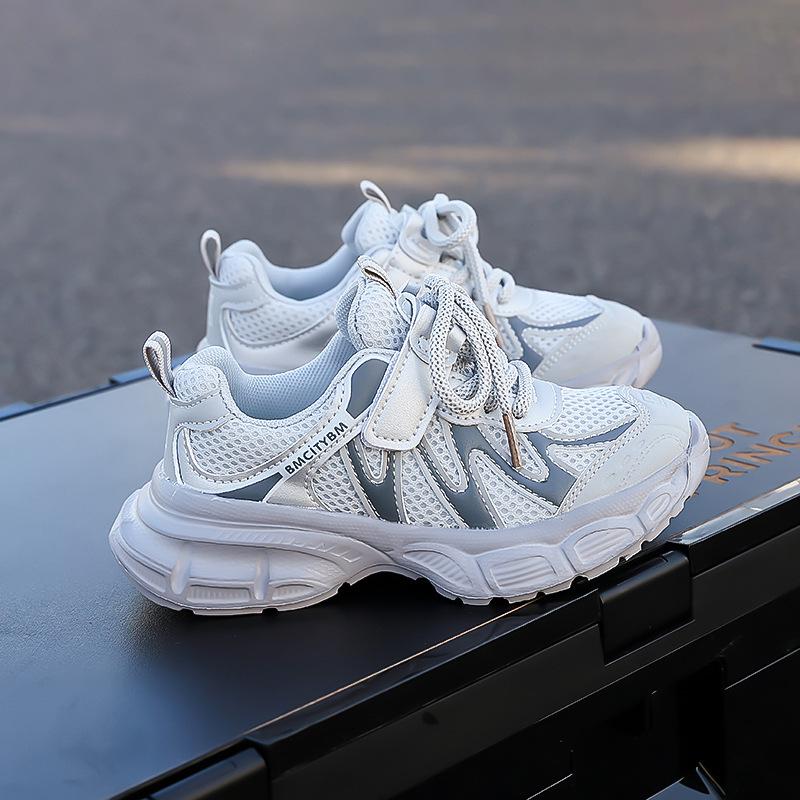 Kids' Casual 2026 Spring/Autumn Round Toe Breathable Mesh Sneakers for Short Children with Thick Sole
