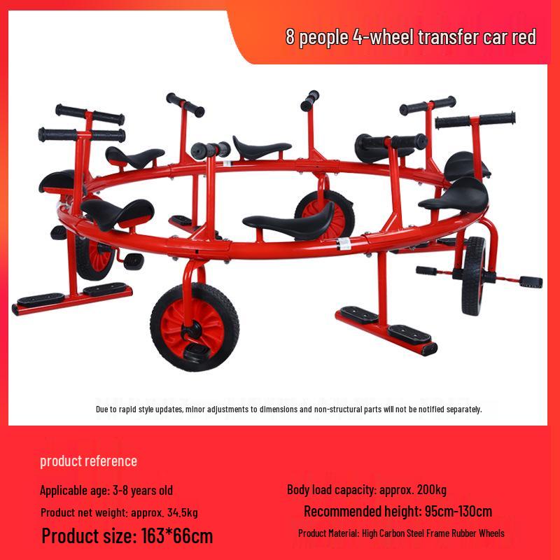Children's Double Pedal Tricycle with Basket for Outdoor Play