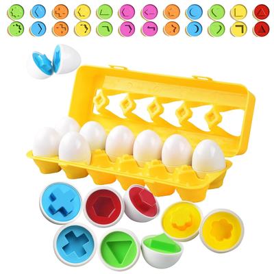 12 STÜCKE Form Eier Montessori Lernspielzeug Farbe Form Erkennen Zuordnen Kleinkind Intelligentes Lernen Kinder Junge Mädchen Geschenk