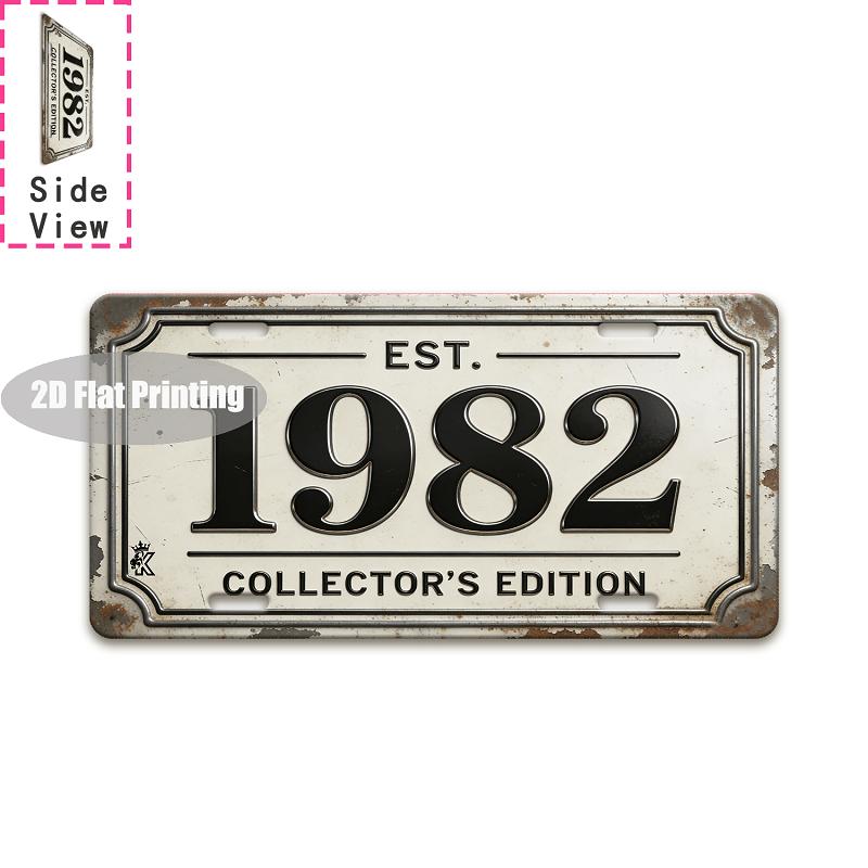 Tin Sign - Vintage Durable Metal Plaque Wall Decor, Home Office Bar Man Cave City Coordinate Birth Year License Plate Wall Art