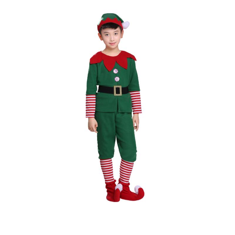 

Kid Elf Christmas Cosplay Costume Couple Outfit Fancy Dress Xmas Party Role Play Boy,90cm