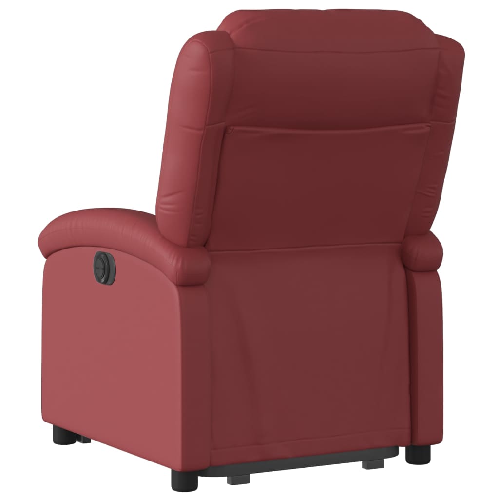Vidaxl Reclining Chair with Electric Tilting Function, Burgundy, Eco-leather