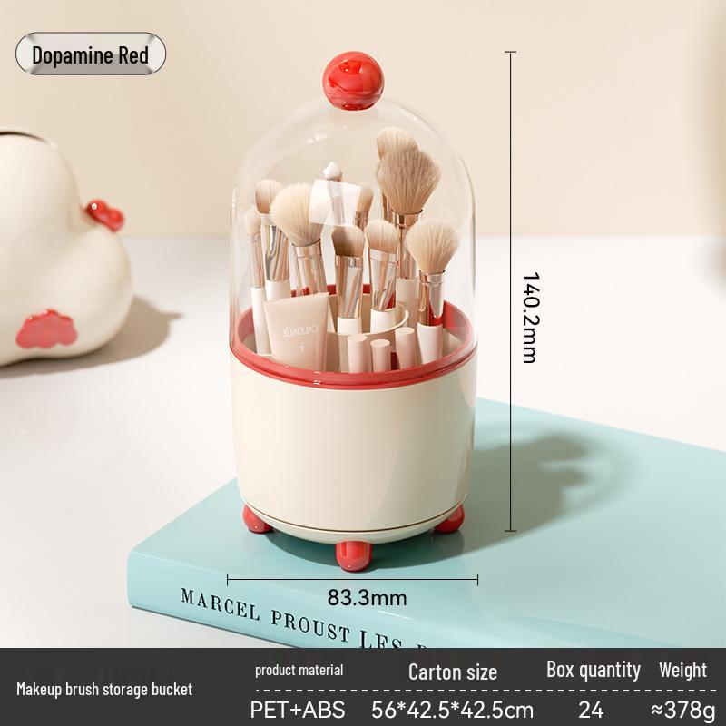 Luxuriöse drehbare staubdichte Aufbewahrungsbox für Make-up-Pinsel