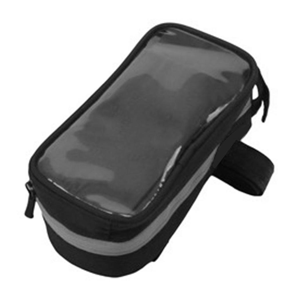 Bike Phone Front Frame Bag High Sensitivity TPU Touch Screen Bike Top Tube Bag with Compartment Black