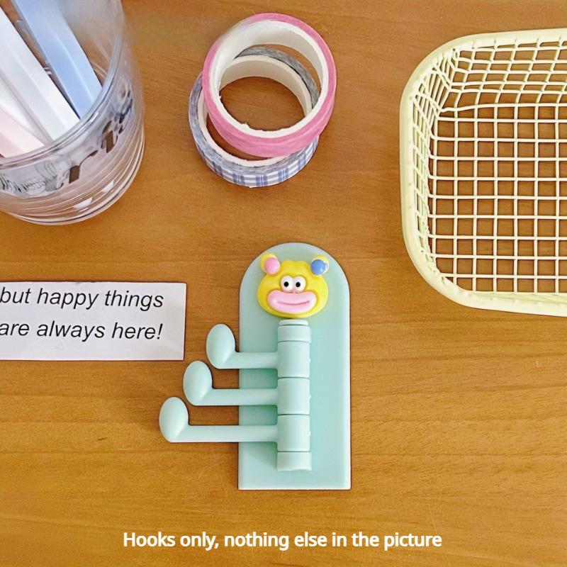 Cartoon Hooks Student Dormitory Non-marking Sticky Hooks Bathroom Kitchen Hole-free Hooks Bathroom Accessories Key Holder Wall