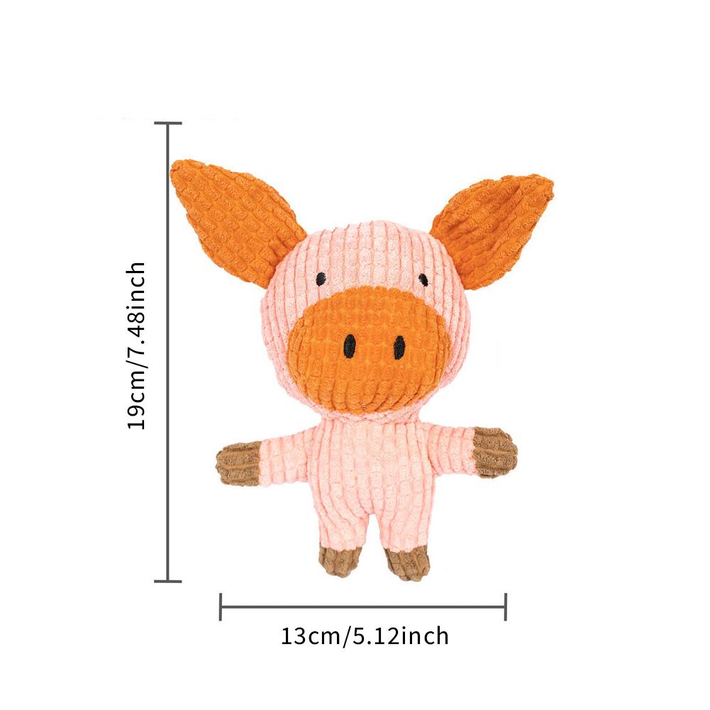 Pet Dog Squeaky Toys Animals Shapes Squeaky Plush Chew Toys for Small Medium Large Dogs
