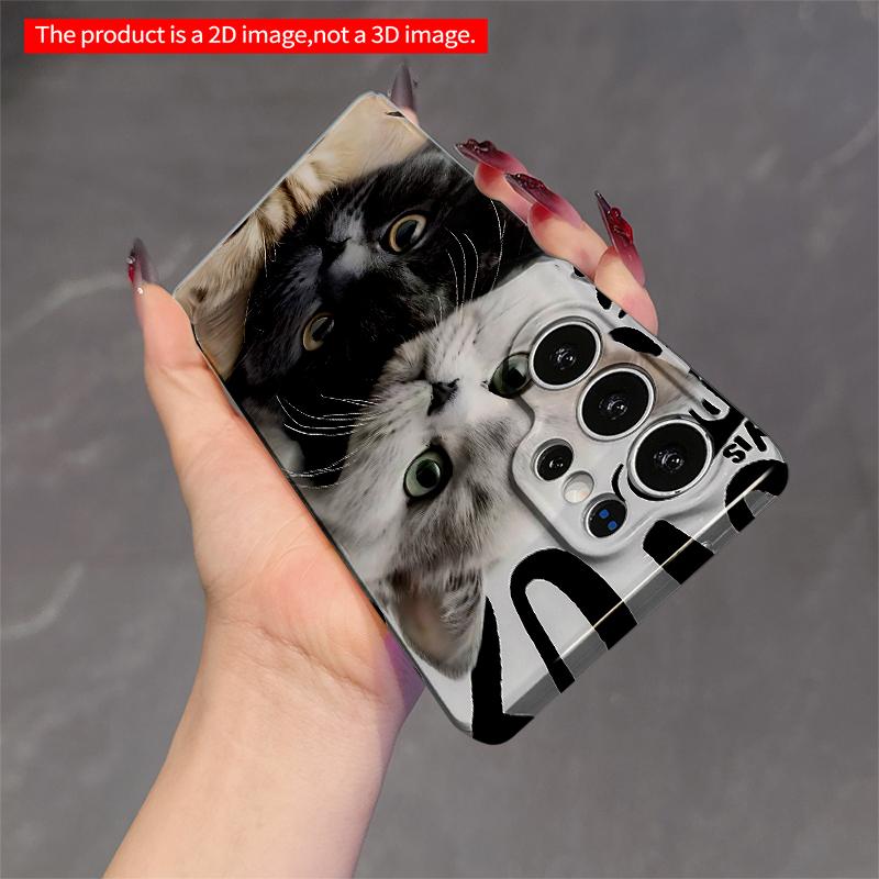 2DFlat Samsung phone case Cats Stacked Art Phone Case Applicable to Galaxy S23 S24 S25ULTRA S26 A12 A14 A15 A16 A54 A55