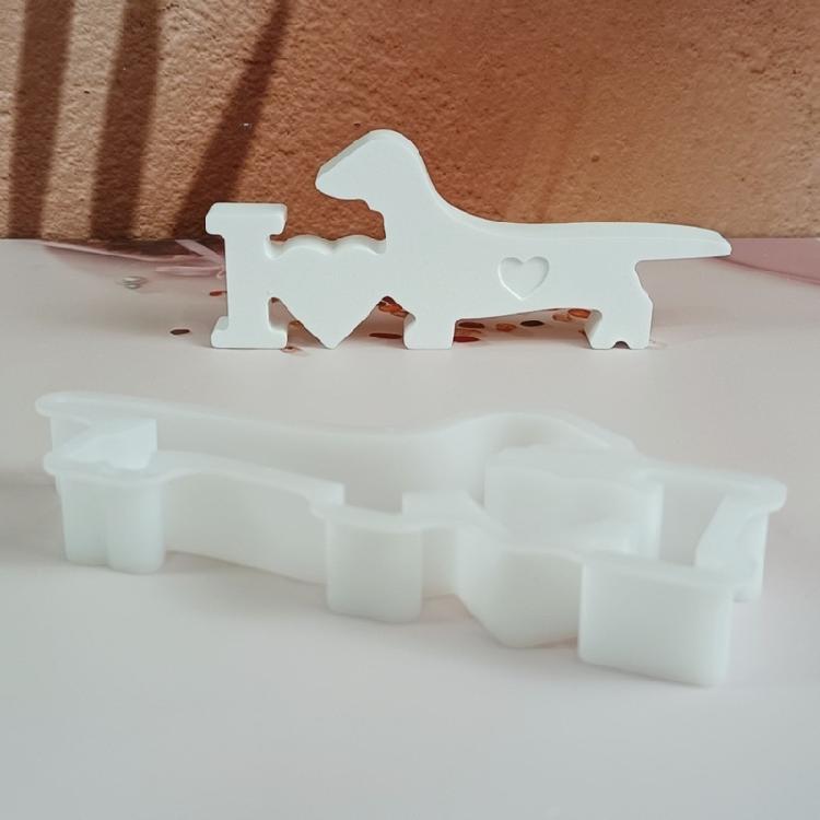 Love Heart Puppy Statue Silicone  Molds for Candle Soap Candy Chocolate Molds Gypsum Silicone Molds for Home Decoration