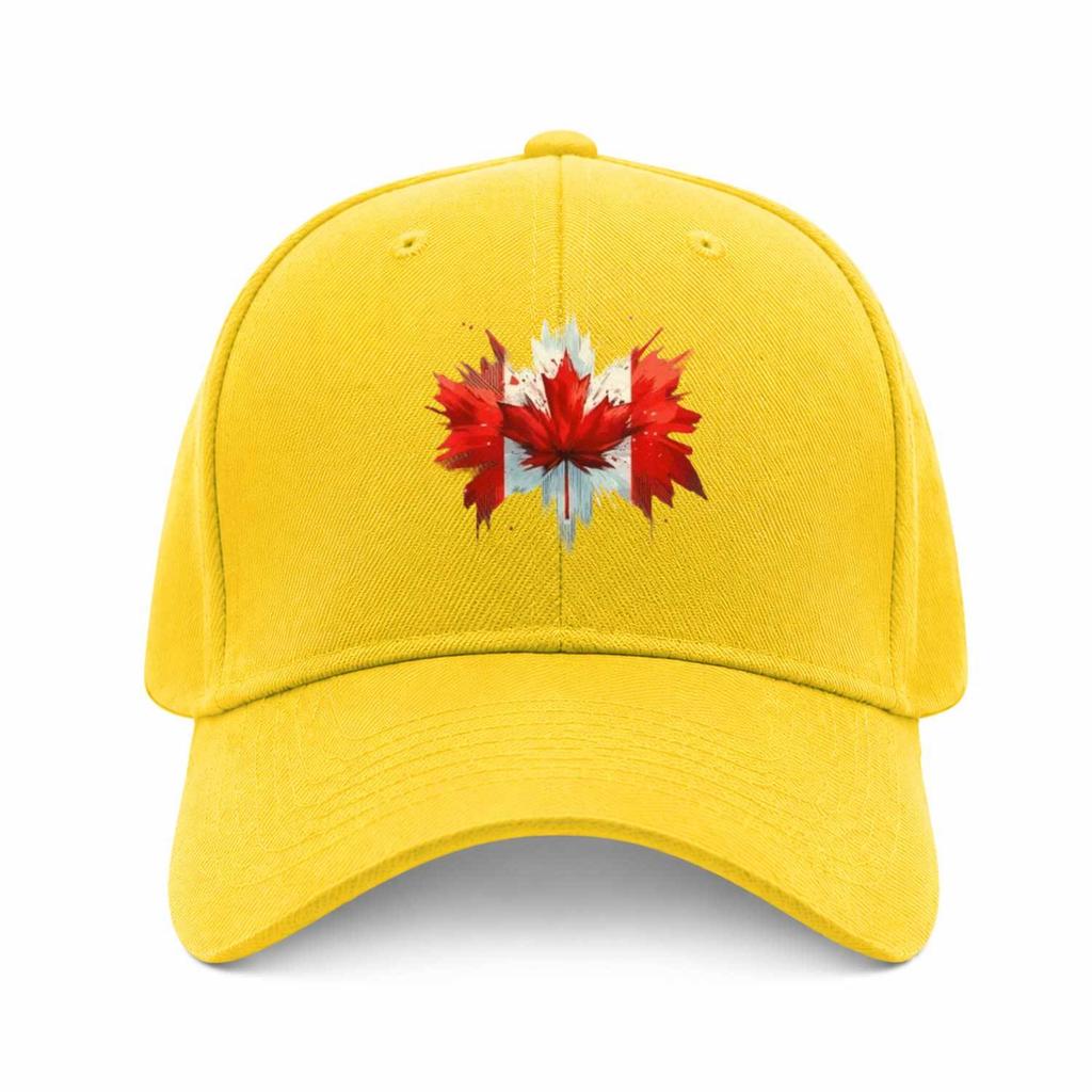 Canada Maple Leaf Printed Multicolor Adjustable Baseball Cap for Outdoor Travel Daily Commute Campus Street