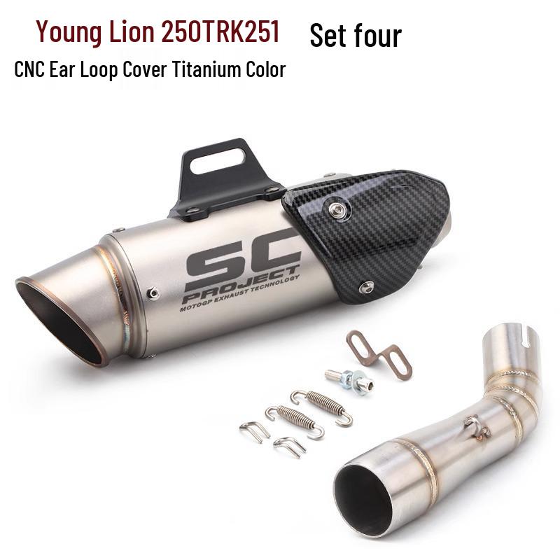 Exhaust Pipe Stainless Steel Mid-Tail Section for Loncin 250 TRK251 Motorcycle Modification