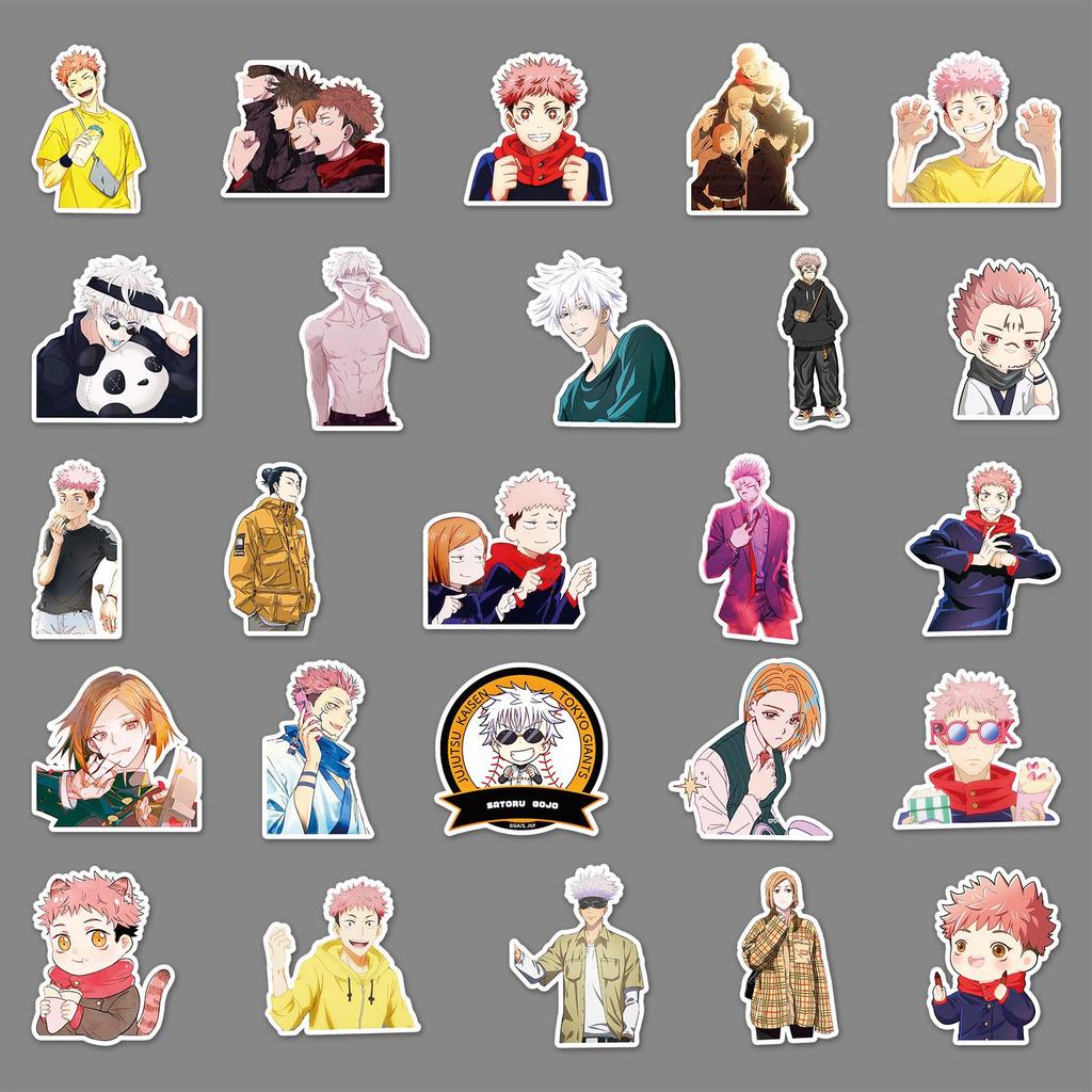 50 Jujutsu Kaisen Anime Graffiti Aufkleber für Koffer, Kühlschrank, Auto und Laptop