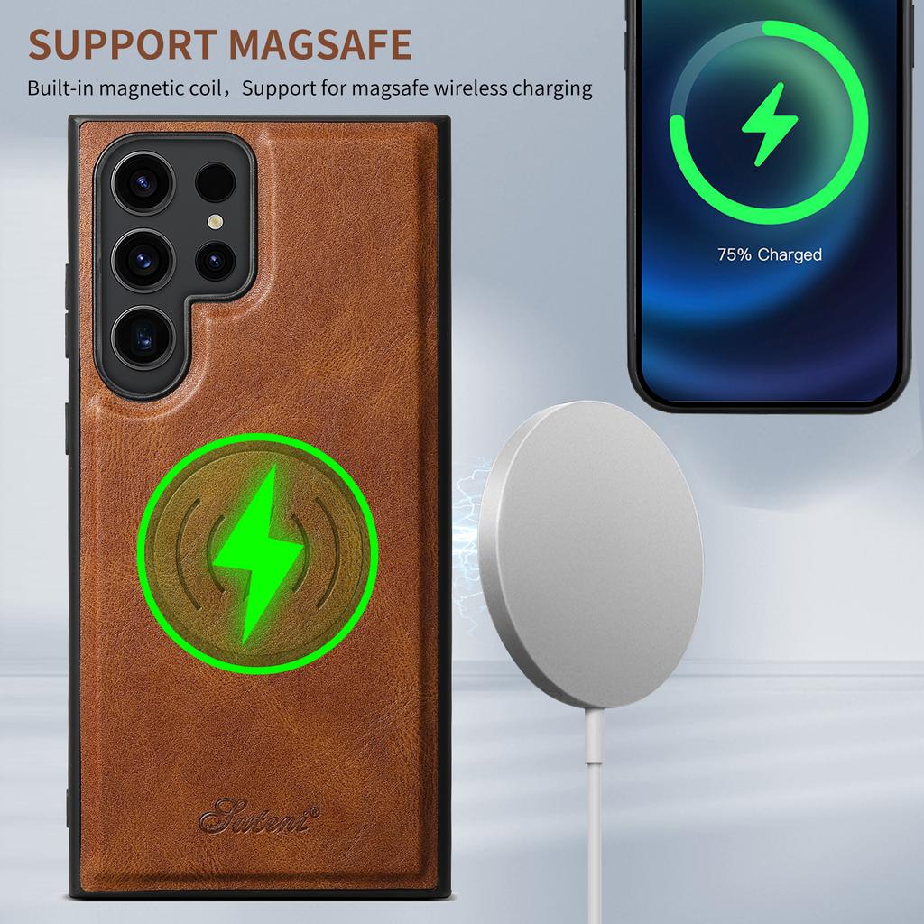 SUTENI Wallet Phone Case Card Holder Leather Magnetic Pocket Cover for Samsung Galaxy S24Ultra S23 S22Plus